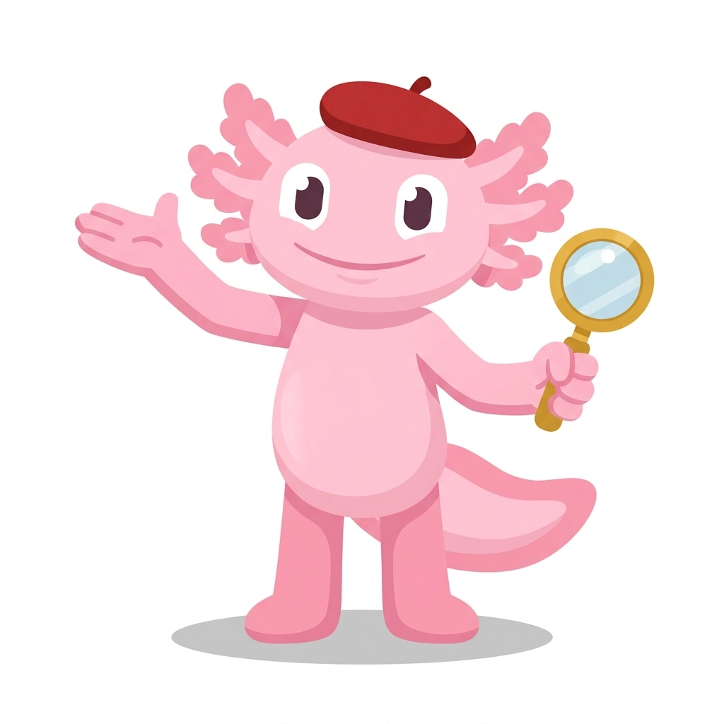 Artie the Axolotl, the guide who teaches the How to Read a Painting course