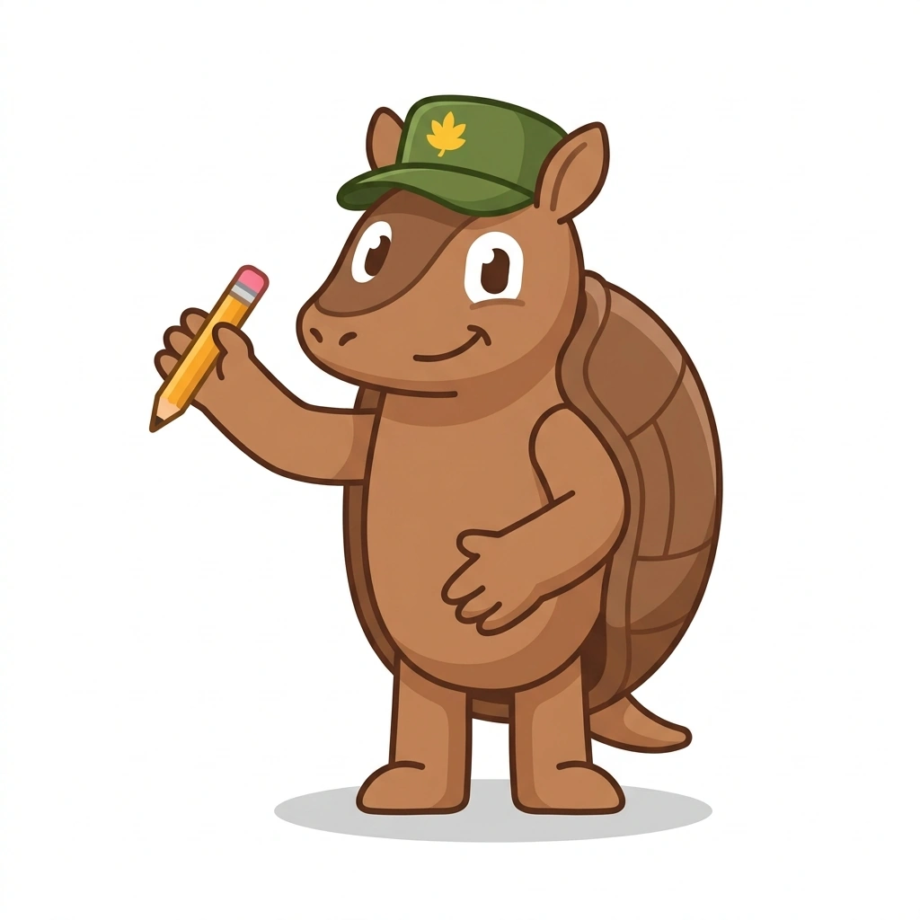 Ace the Armadillo, the guide who teaches the ASVAB Core Skills course