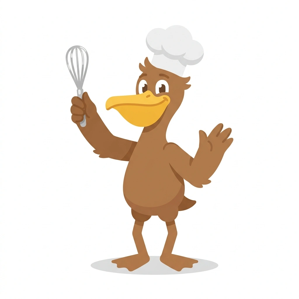 Pip the Pelican, the guide who teaches the Egg Technique: Heat, Fat, and Texture course