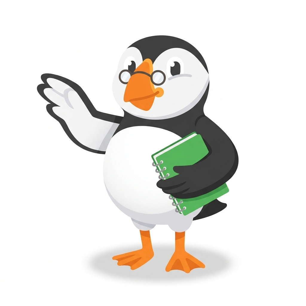 Percy the Puffin, the guide who teaches the Psychology for Everyday Life course