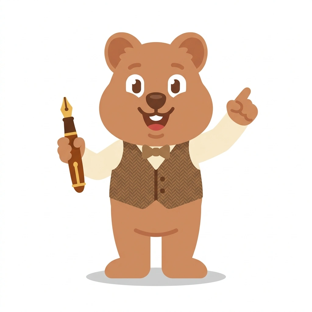 Quill the Quokka, the guide who teaches the Writing Compelling Stories course
