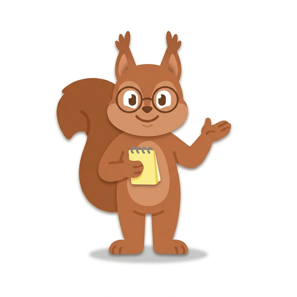 Siggy the Squirrel, the guide who teaches the Everyday Psychology: Naming Human Quirks course