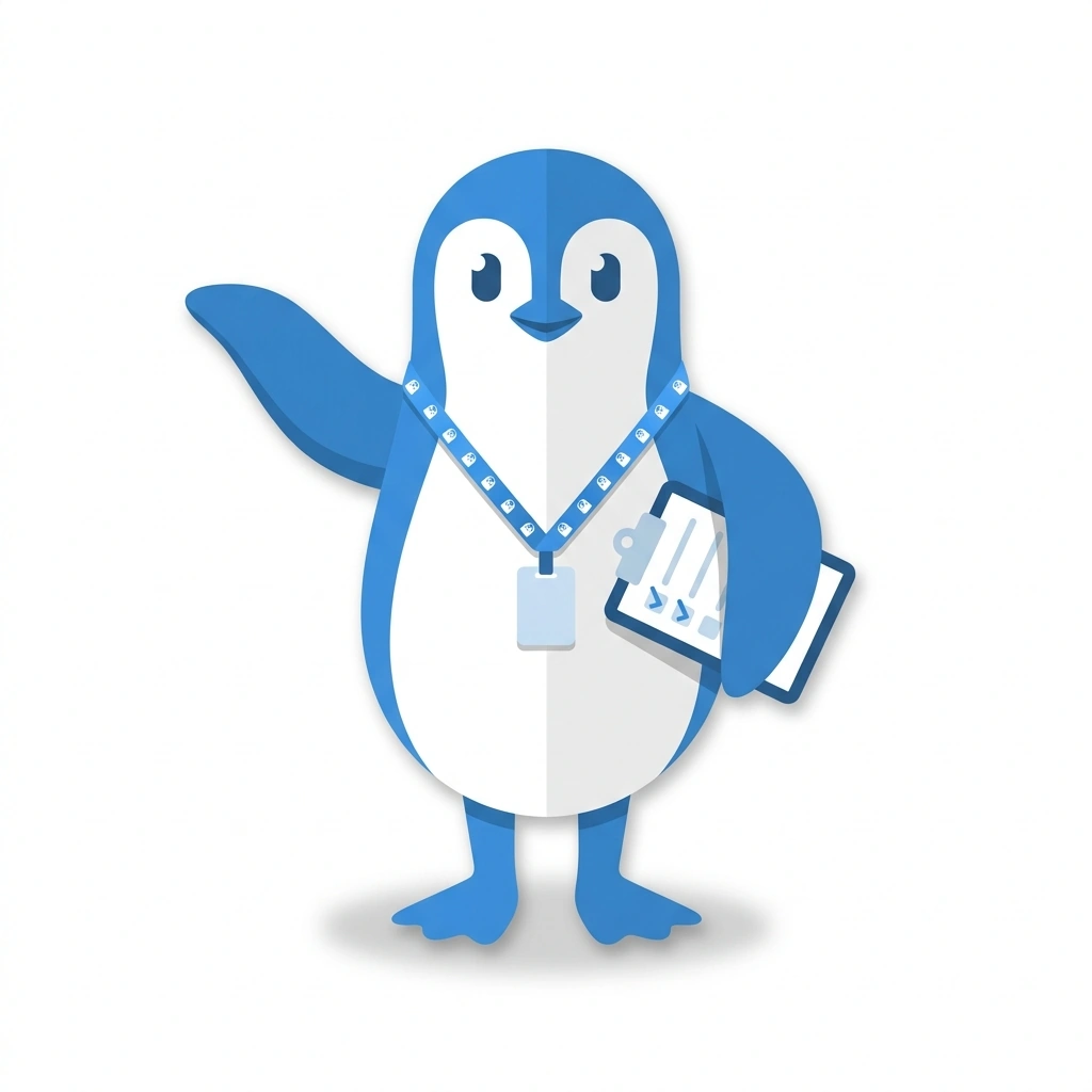 Piper the Penguin, the guide who teaches the Excel for Project Coordinators course
