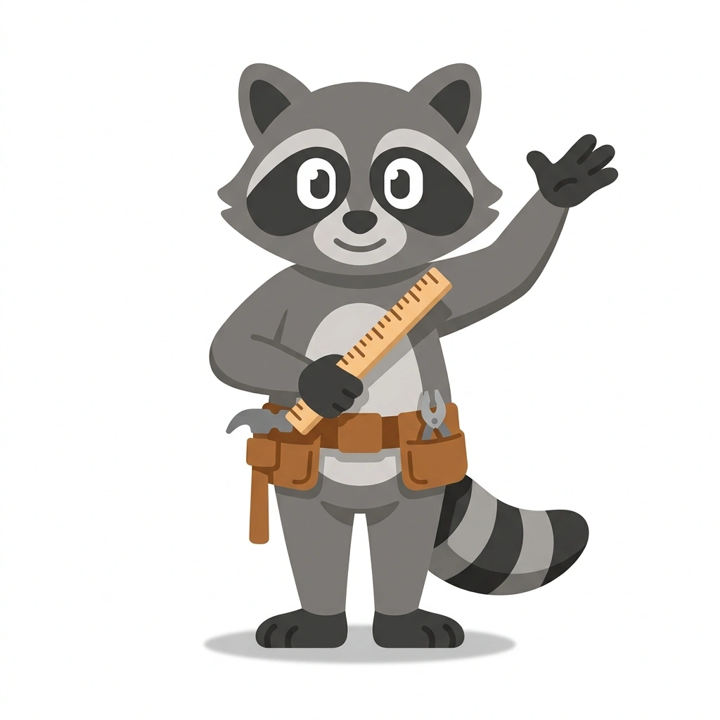 Mateo el Mapache, the guide who teaches the El Máximo Común Divisor course