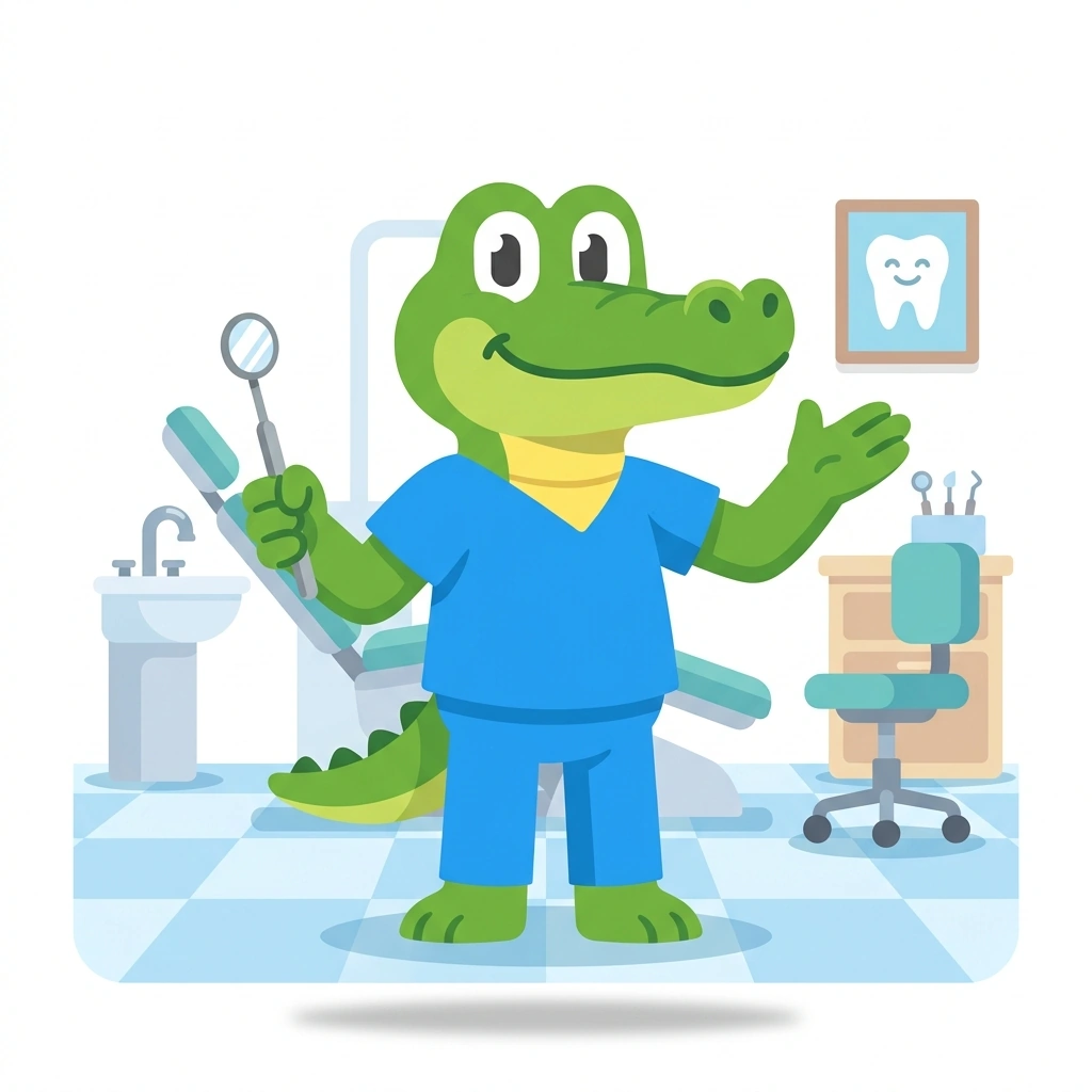 Kareem the Crocodile, the guide who teaches the Maxillofacial Surgery Essentials course