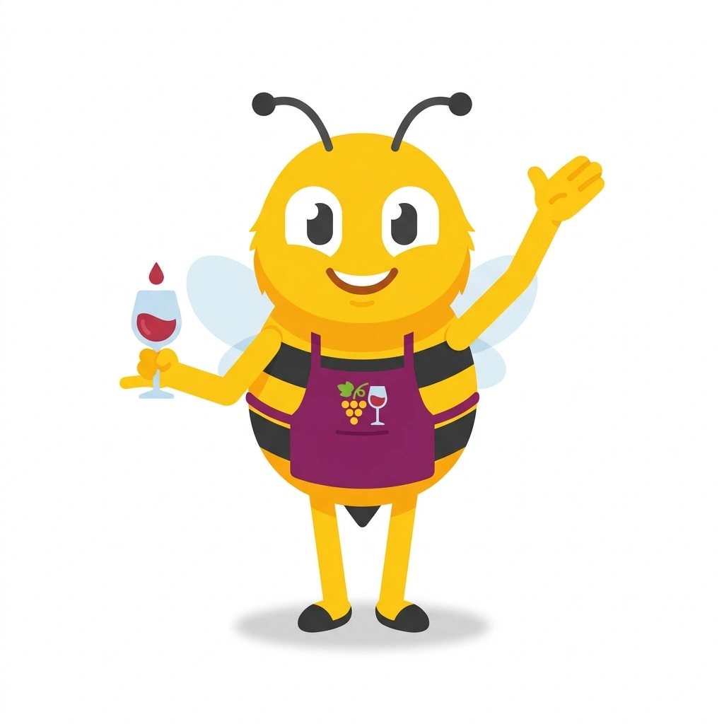 Barnaby the Bee-Vintner, the guide who teaches the Wine and the Honeybee course