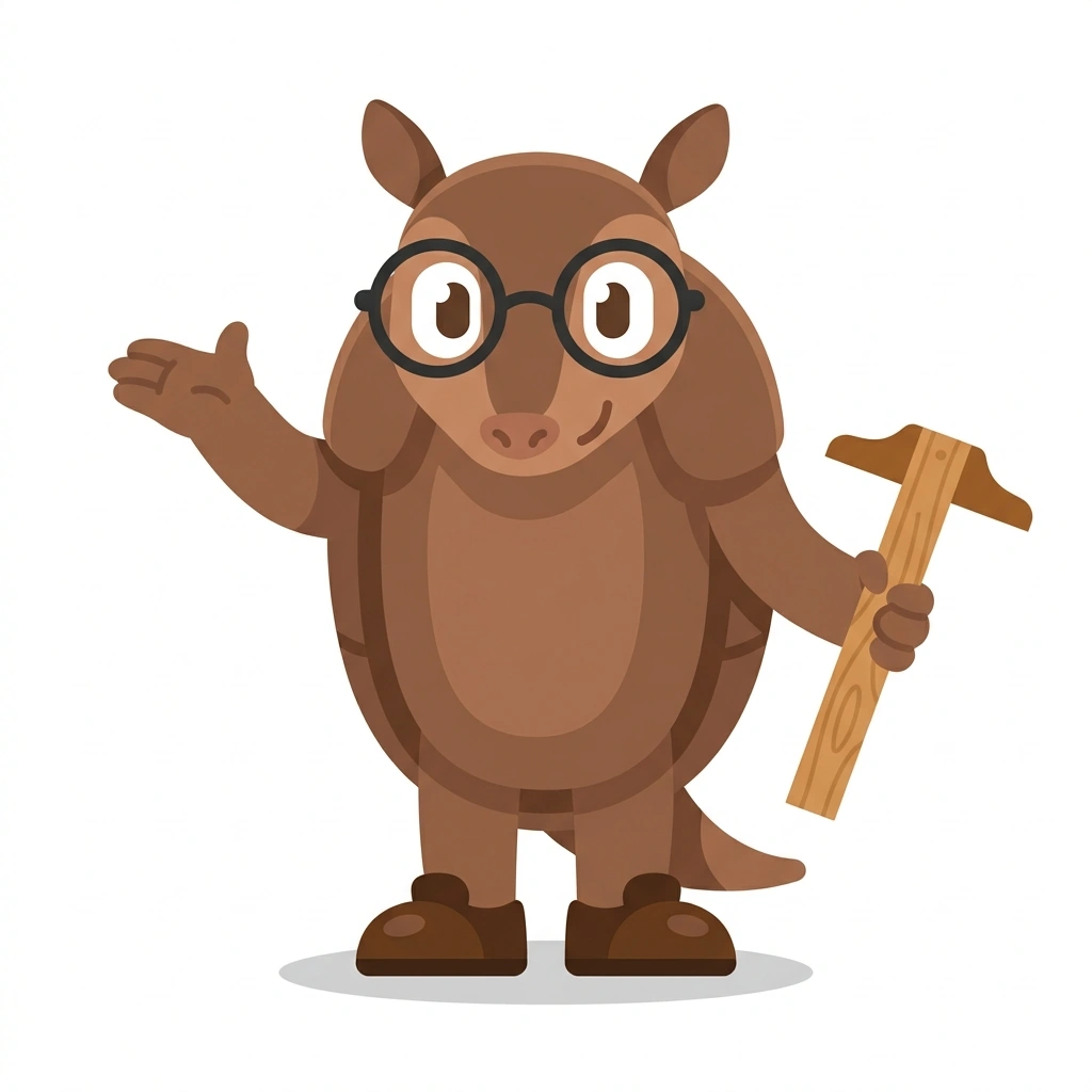 Archie the Armadillo, the guide who teaches the Modern Architecture: Neutra, Breuer, Niemeyer course