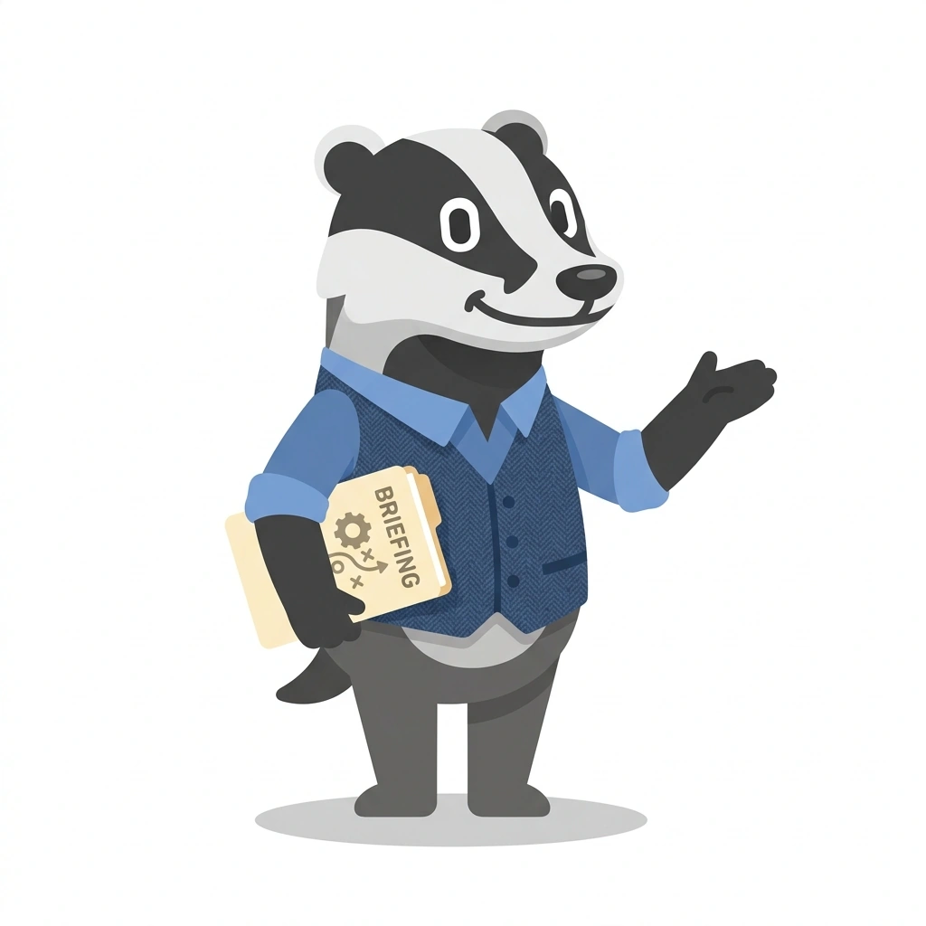 Barnaby the Badger, the guide who teaches the Conservative Strategy and Liberal Fracture course