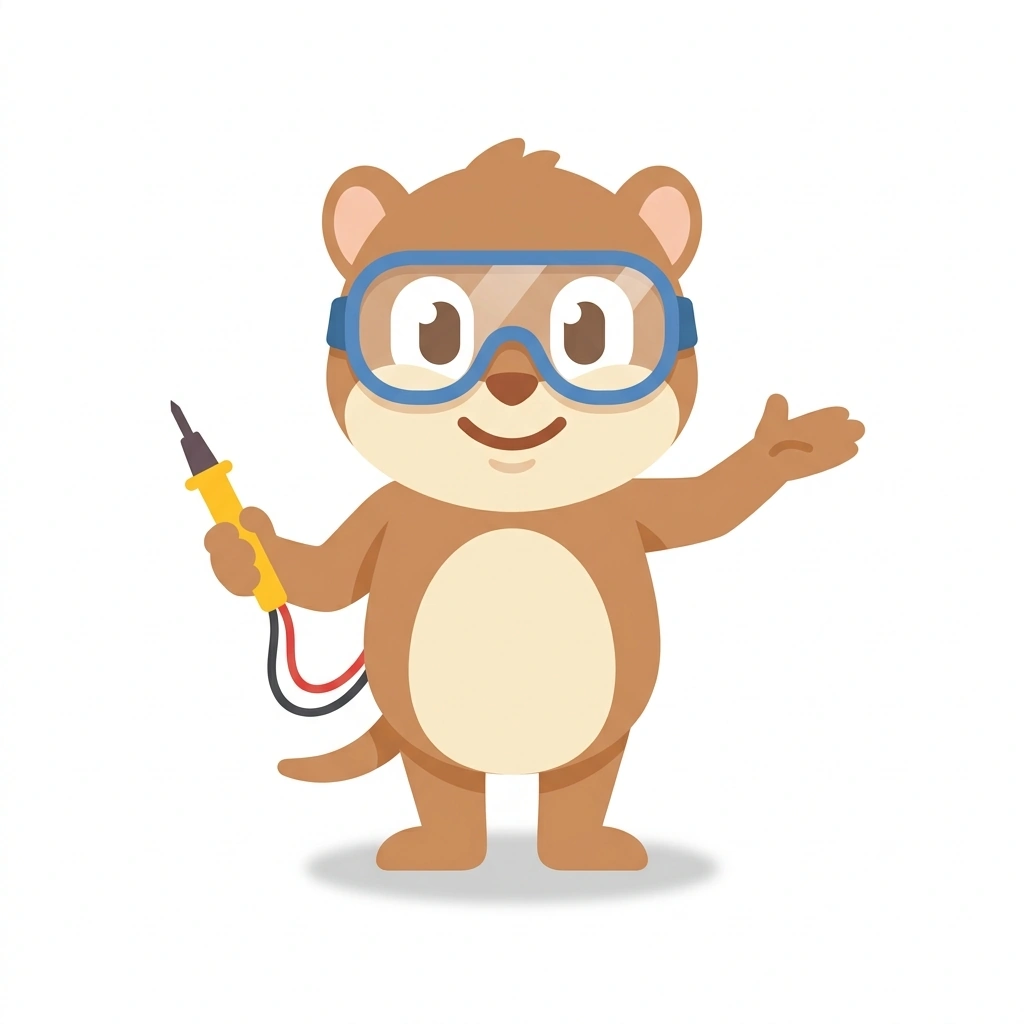 Volt the Vole, the guide who teaches the DC Circuits and Signal Math course