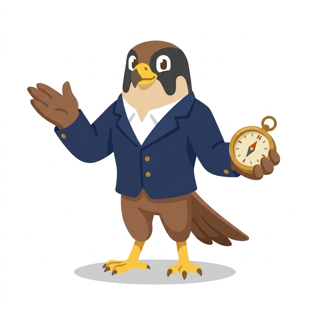 Prisma the Peregrine, the guide who teaches the Professional Strengths and Career Direction course