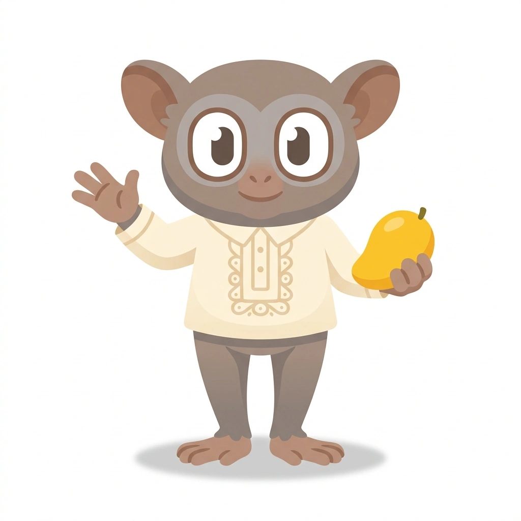Tarsier Tobi, the guide who teaches the Natural Tagalog Word Choice course