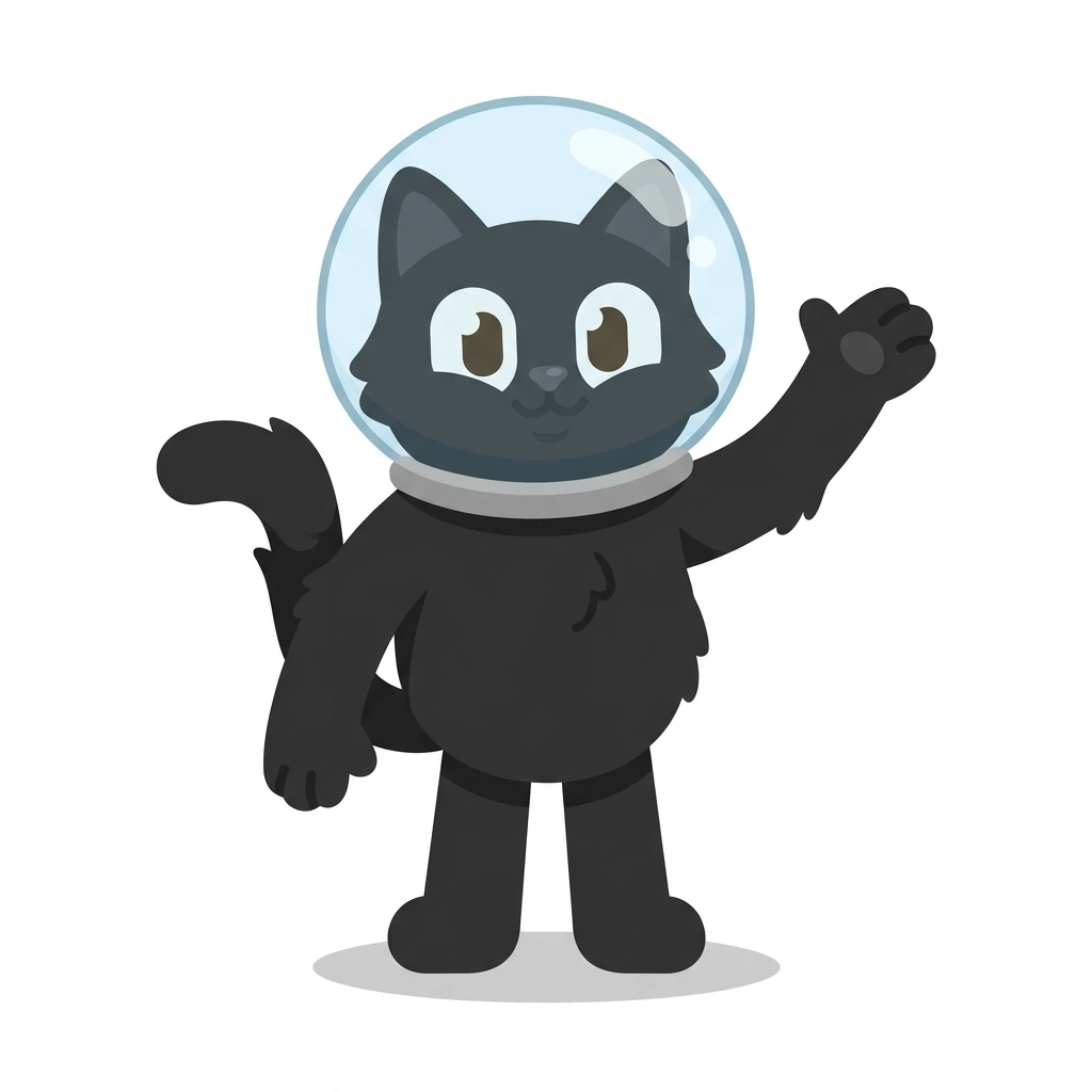 Cosmo the Cat, the guide who teaches the The Big Picture course