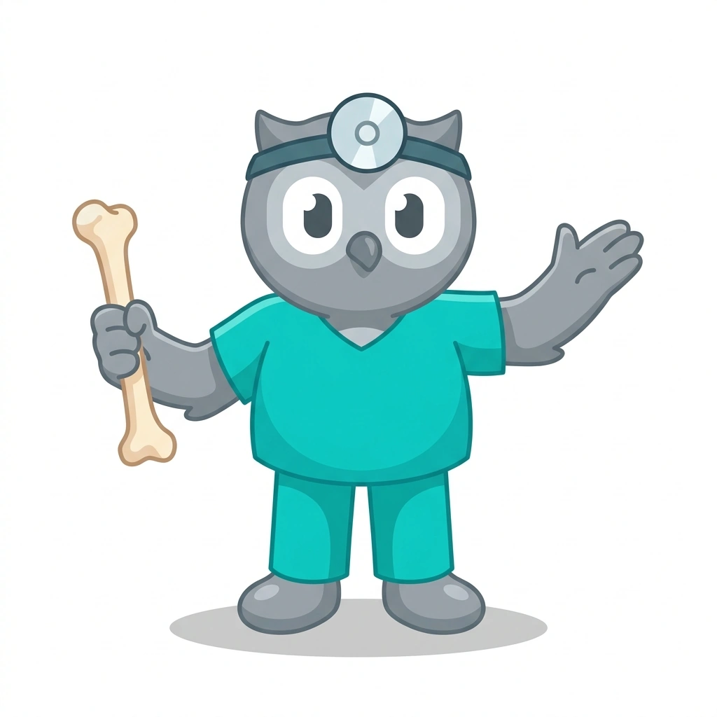 Ossie the Owl, the guide who teaches the Surgical Orthopedic Anatomy course