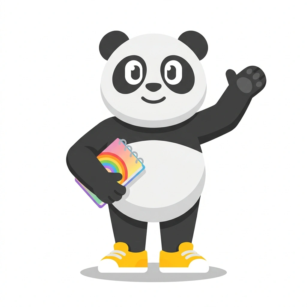 Penny the Panda, the guide who teaches the The World of a Six-Year-Old Girl course