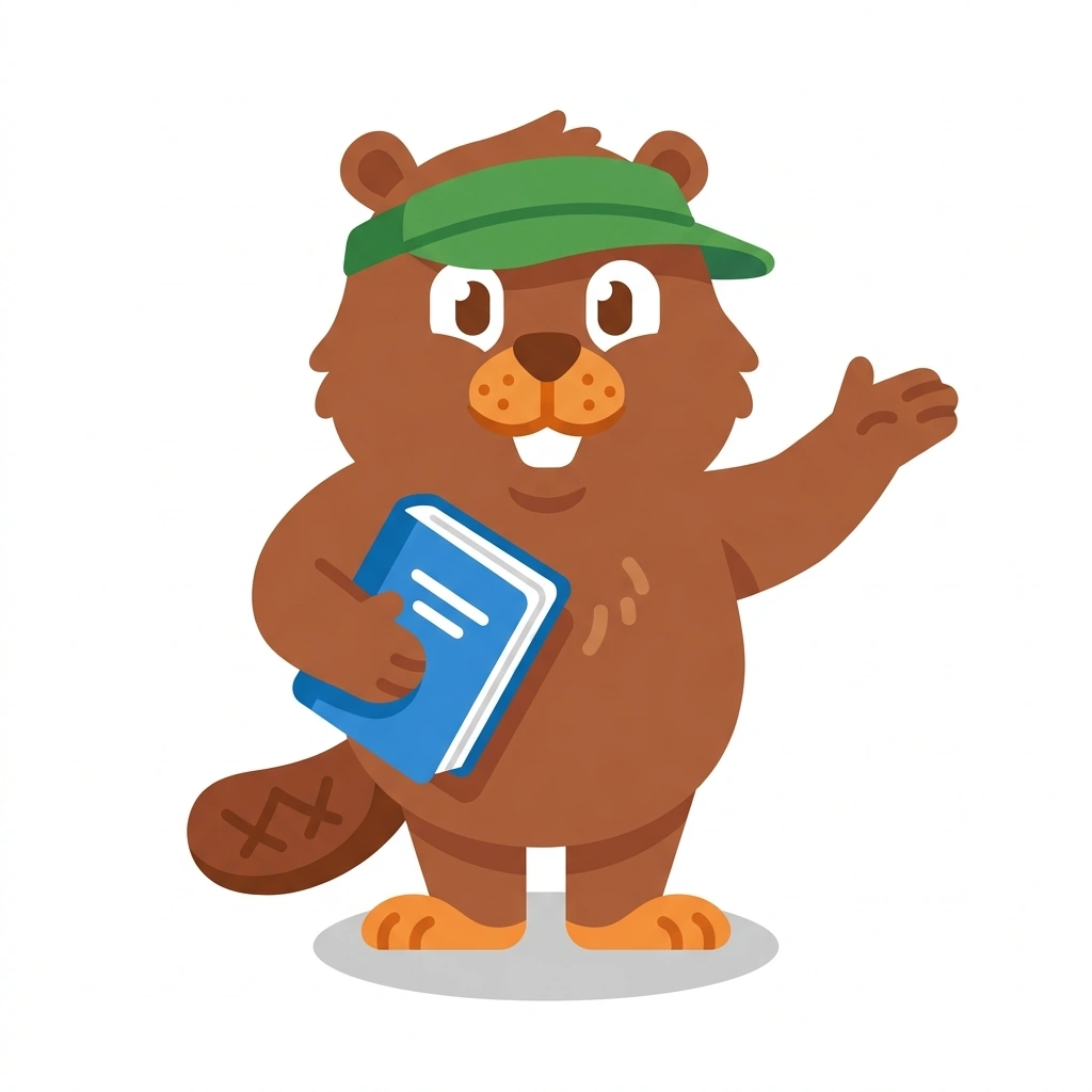 Barnaby the Beaver, the guide who teaches the How US Banking Works course