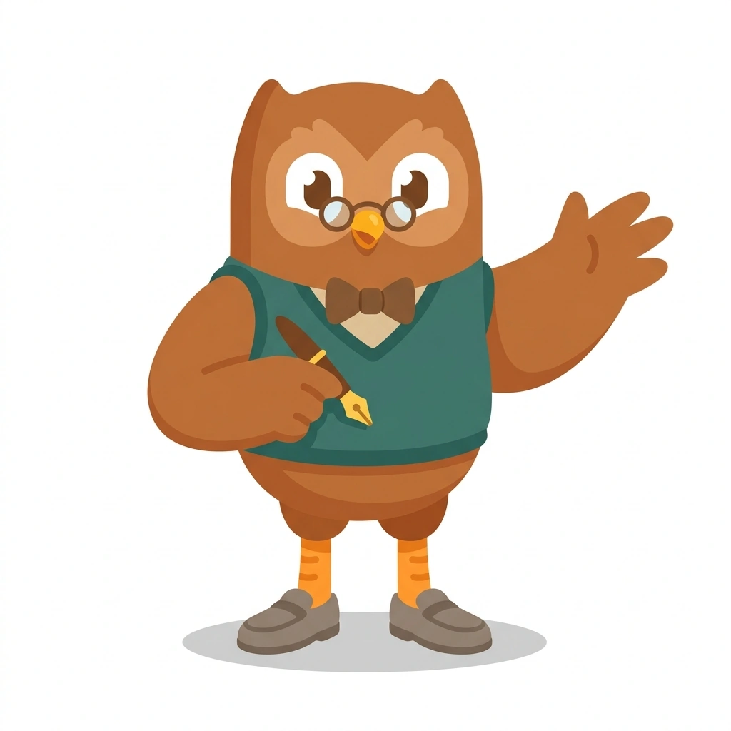 Arthur the Owl, the guide who teaches the Writing the Argumentative Essay course