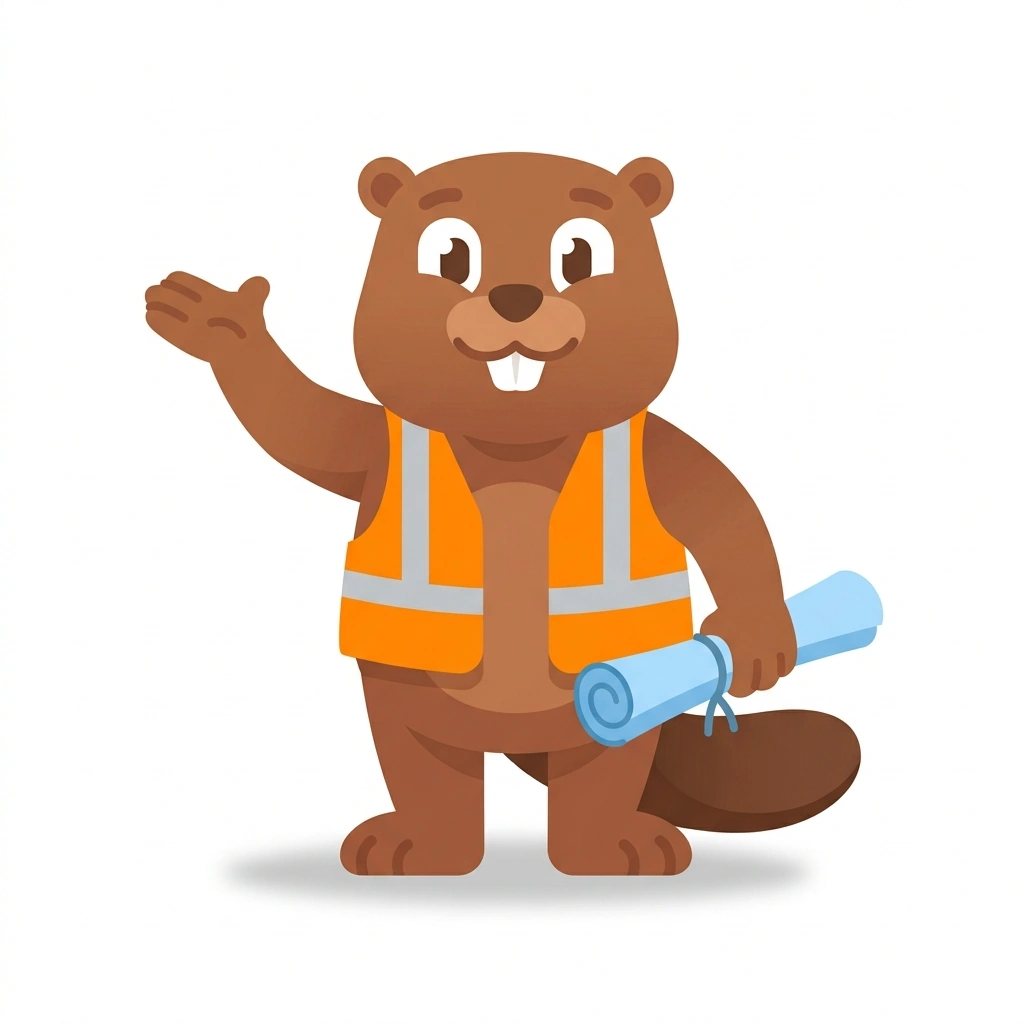 Bram the Beaver, the guide who teaches the War, Water, and the Dutch City course