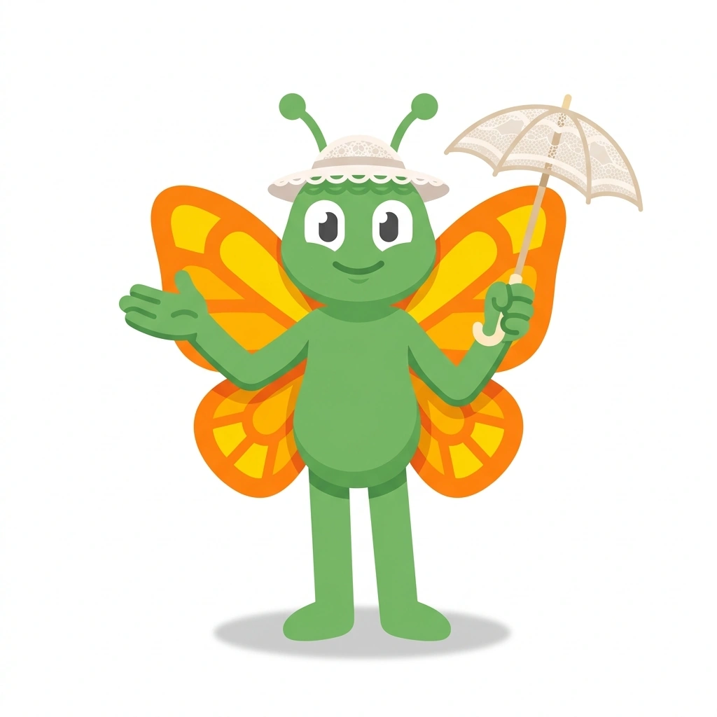 Belle the Butterfly, the guide who teaches the Belles and Gentlemen of the South course