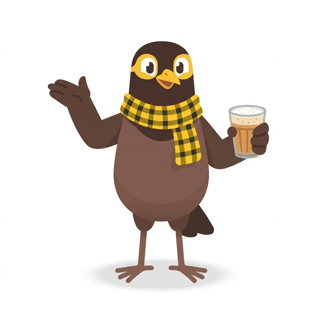 Machi the Mynah, the guide who teaches the Everyday Chennai Tamil course