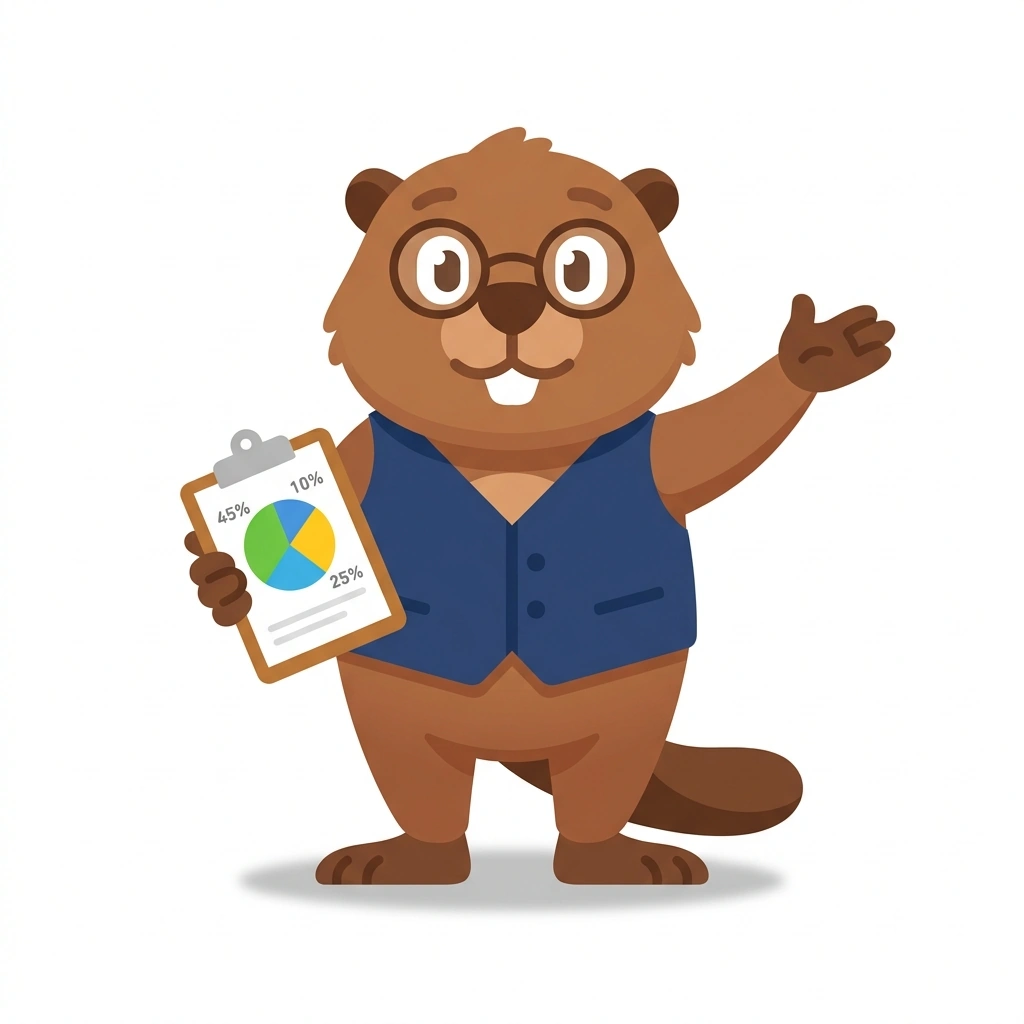 Barnaby the Beaver, the guide who teaches the How Businesses Actually Run course