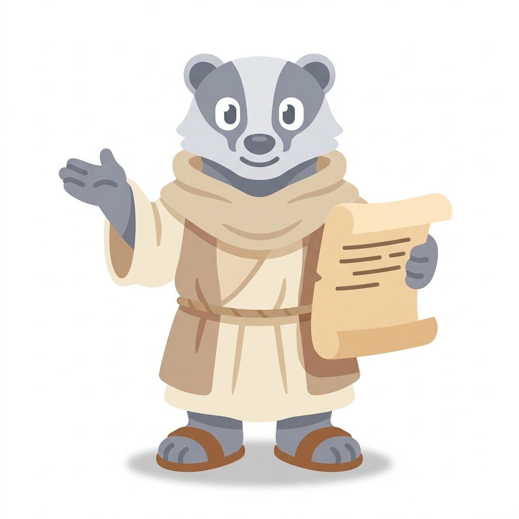 Barnaby the Badger, the guide who teaches the Forging the Bible and Orthodoxy course