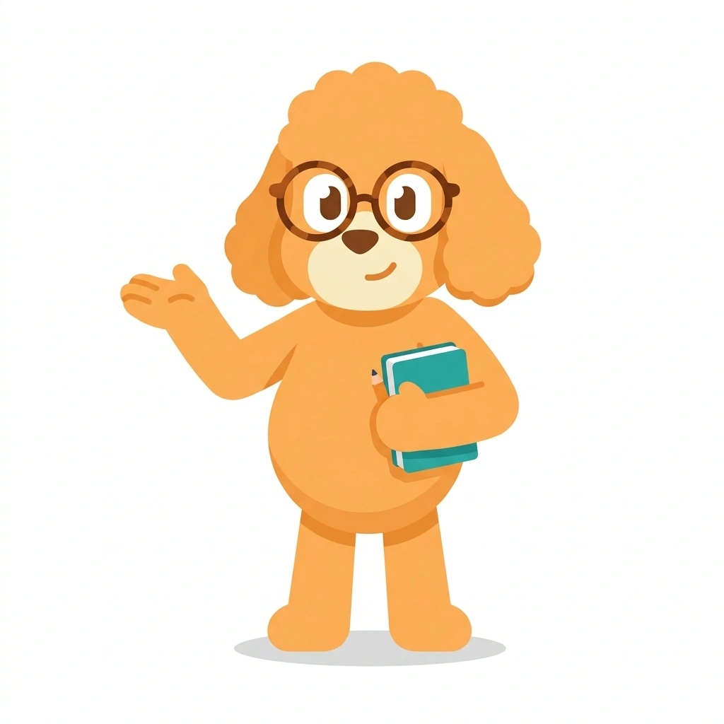 Piper the Poodle, the guide who teaches the Decoding Everyday Psychology course