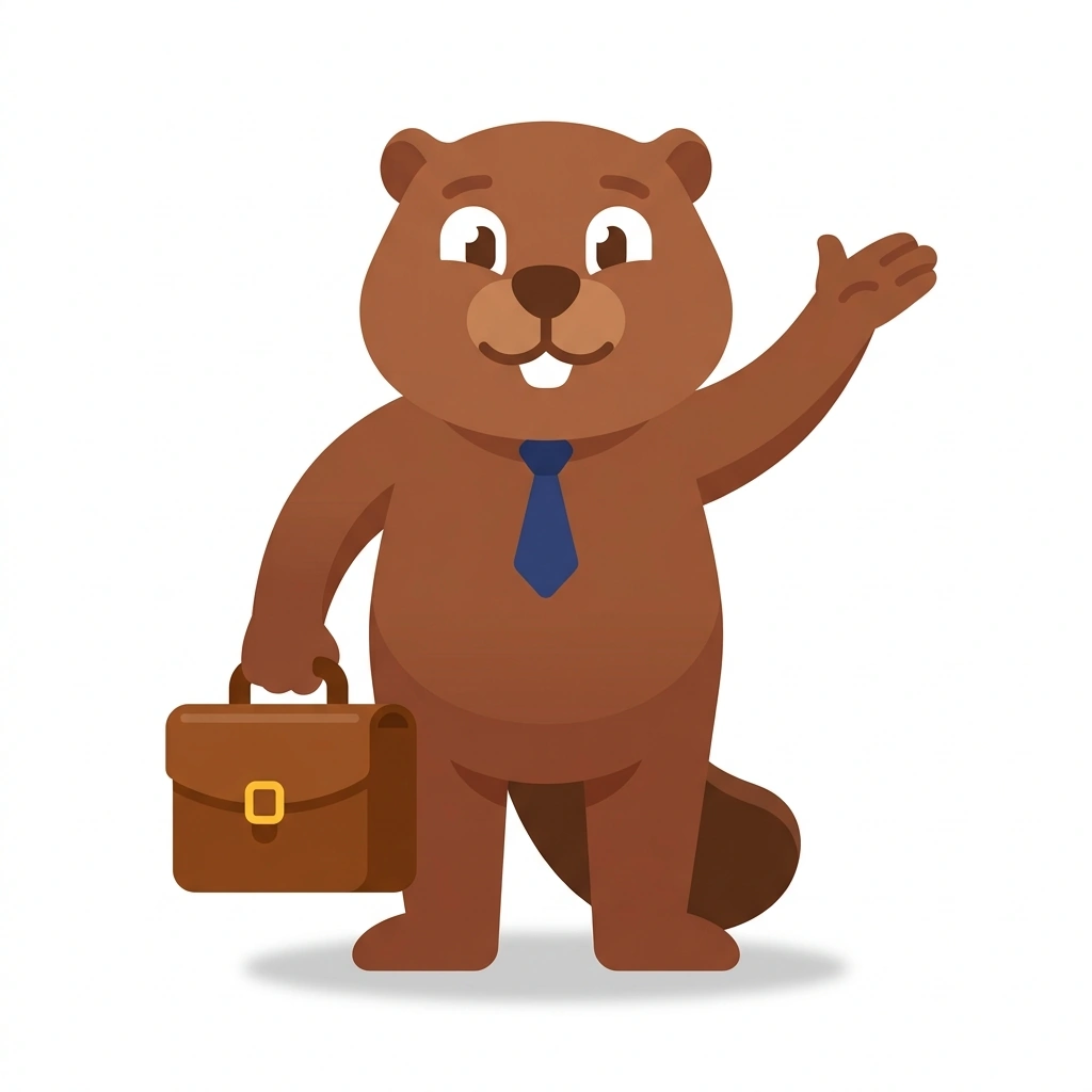 Bizzy the Beaver, the guide who teaches the The Architecture of the Deal course