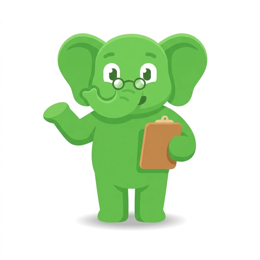 Elliot the Elephant, the guide who teaches the Excel for Everyday Work course