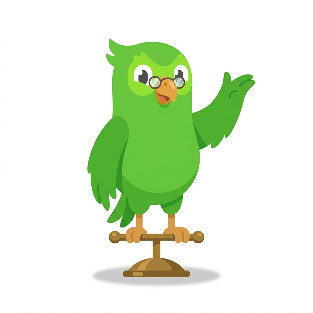 Pippin the Parrot, the guide who teaches the Greetings, Swearing, and Social Distance course