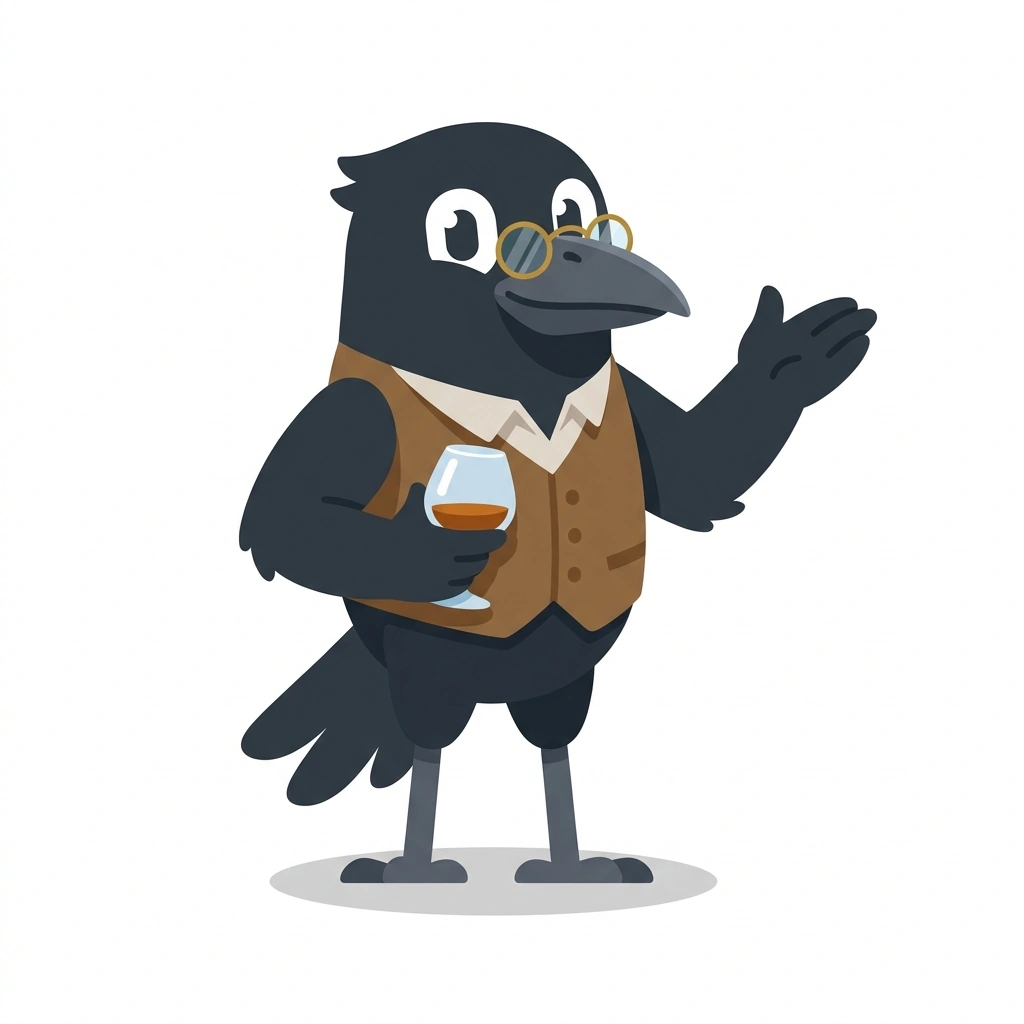 Cooper the Crow, the guide who teaches the Bourbon and Whiskey Architecture course