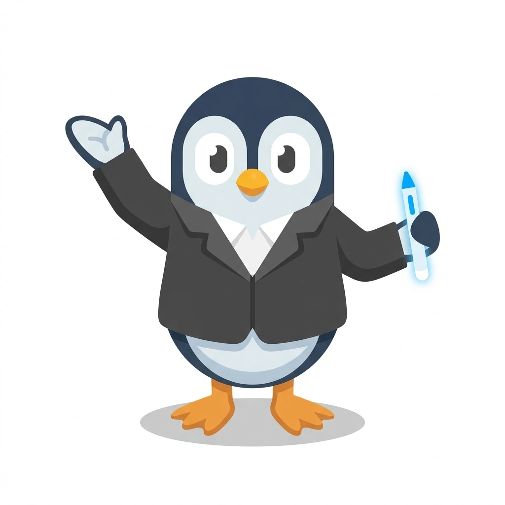 Piper the Penguin, the guide who teaches the ChatGPT for Product Managers course