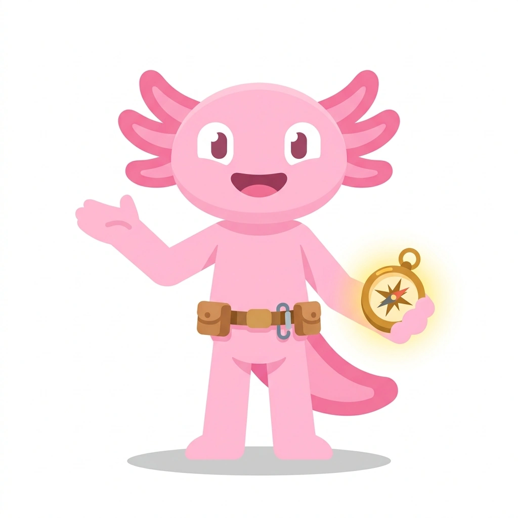 Axel the Axolotl, the guide who teaches the Working with AI Agents course