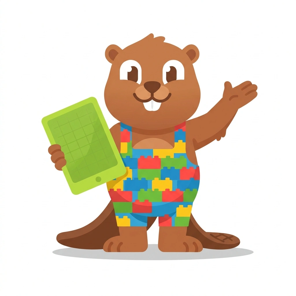 Barnaby the Beaver, the guide who teaches the Working with Excel course