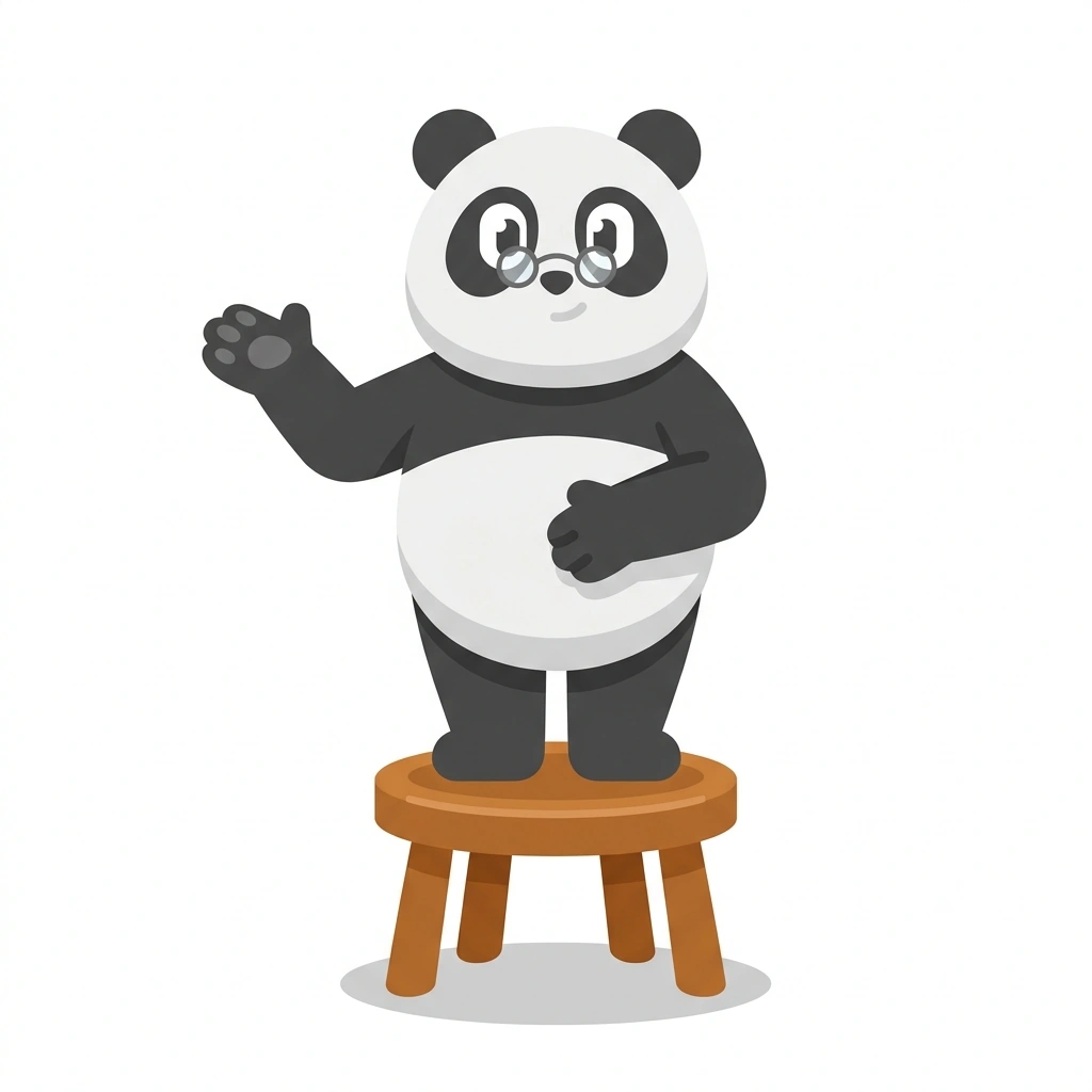 Ponder the Panda, the guide who teaches the Philosophical Stress Tests course