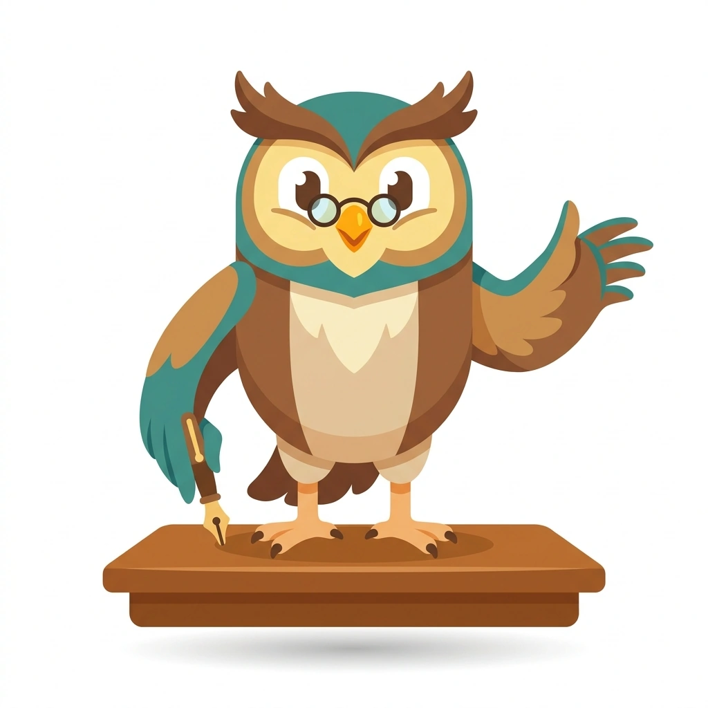 Archie the Owl, the guide who teaches the Craft of Advising course