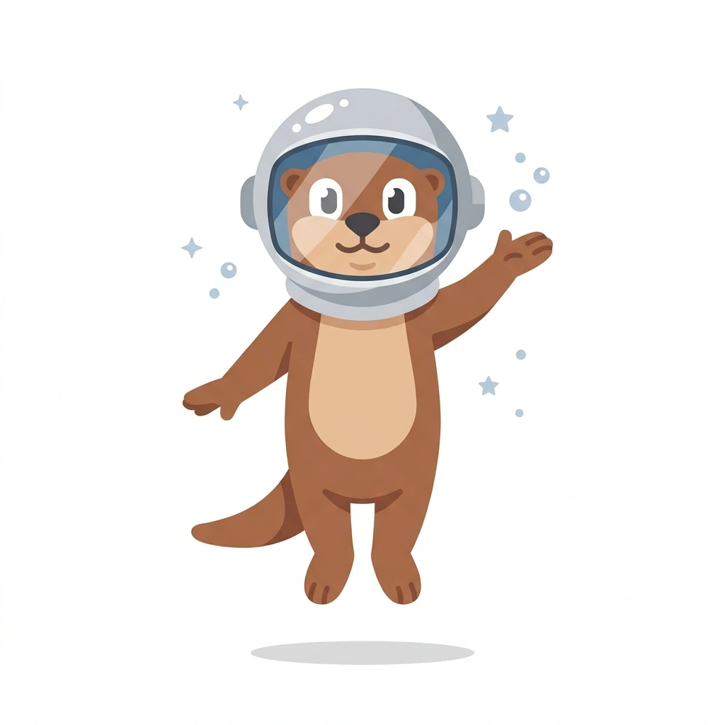 Orbit the Otter, the guide who teaches the Navigating the Void course