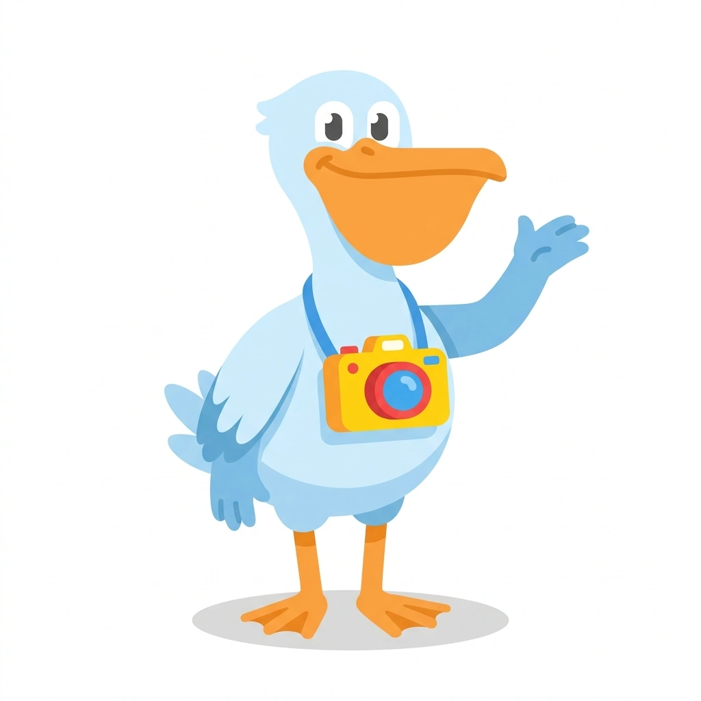 Pip the Pelican, the guide who teaches the Taking Control of Your Camera course