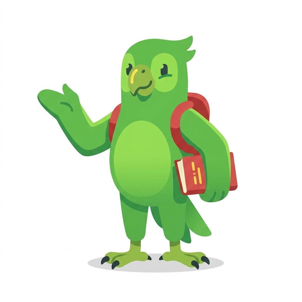 Paco the Parrot, the guide who teaches the First Words in Spanish course