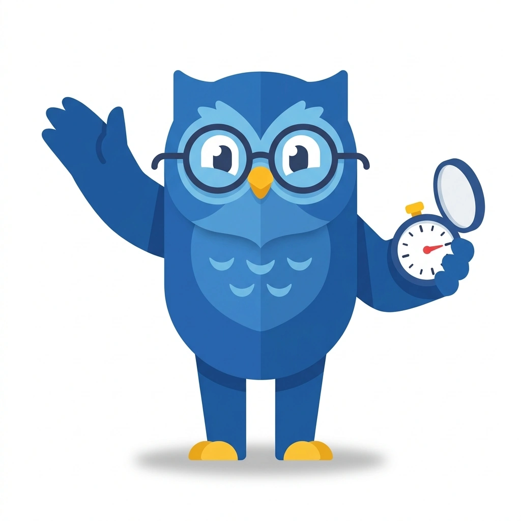 Ollie the Owl, the guide who teaches the Big-O in Real Code course