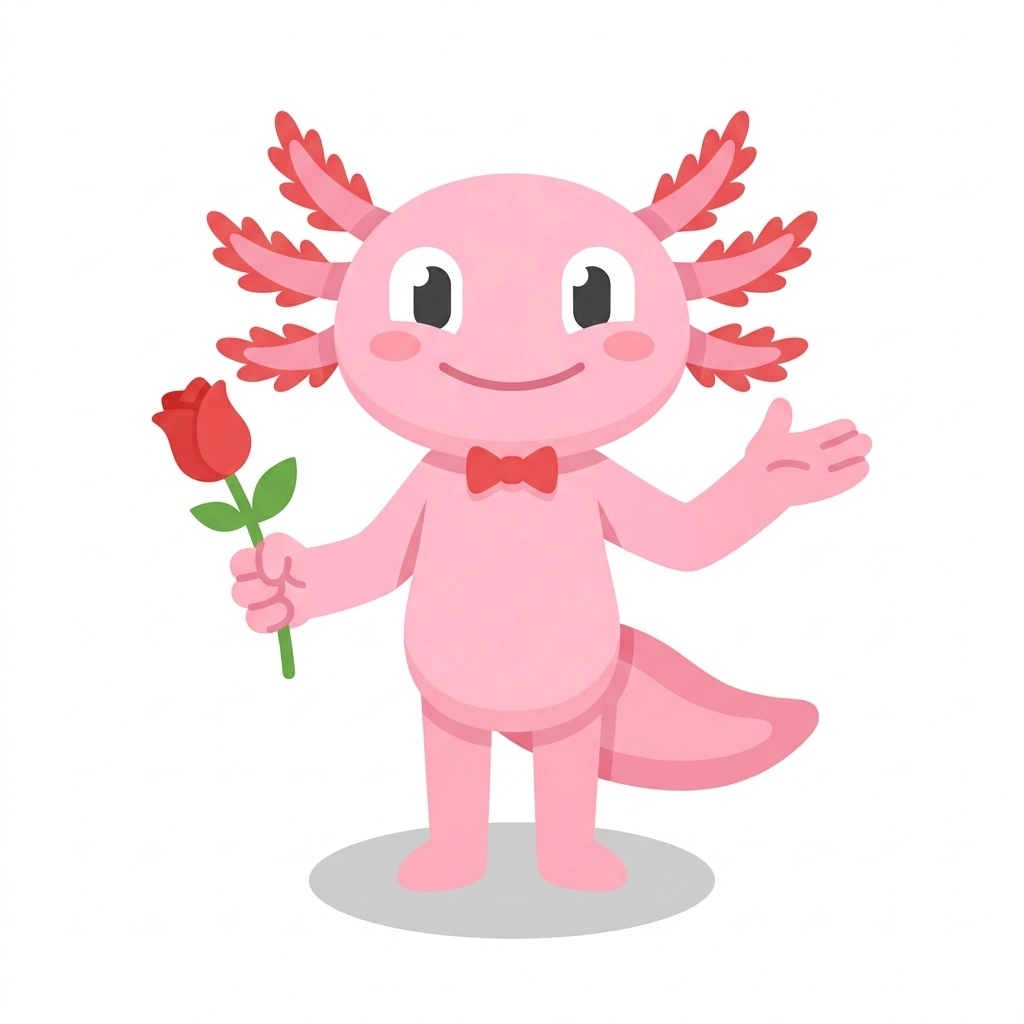 Amado the Axolotl, the guide who teaches the Romance in Mexican Spanish course