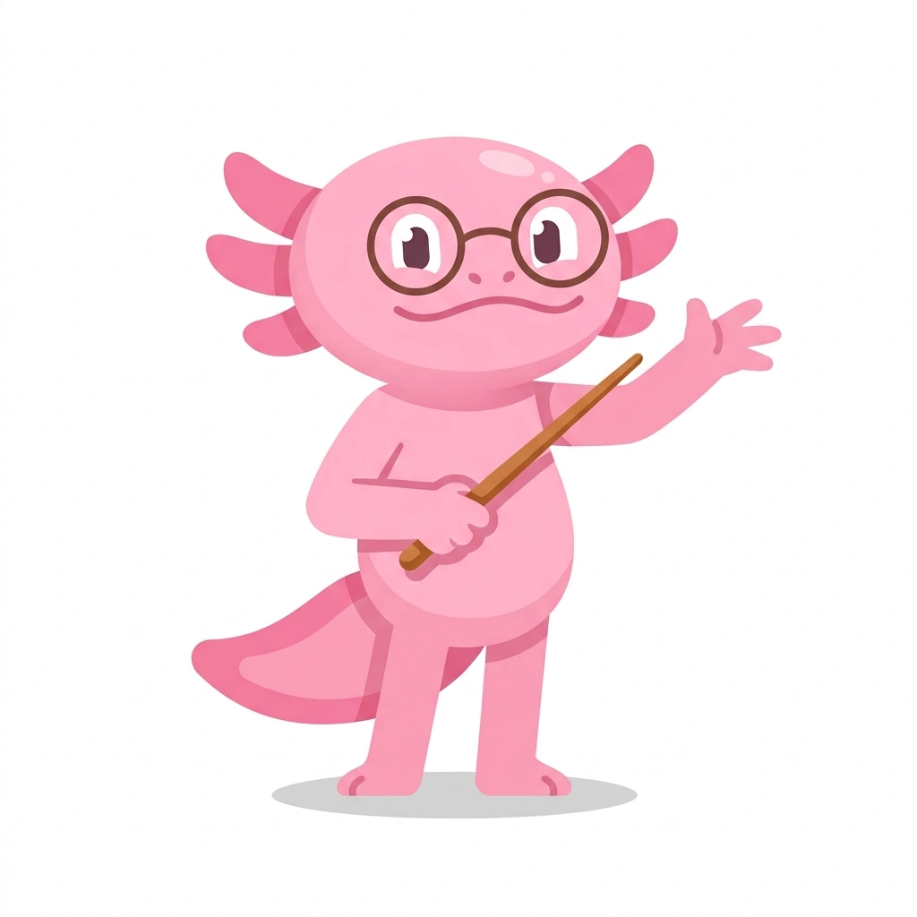 Arthur the Axolotl, the guide who teaches the Reading Human Anatomy course