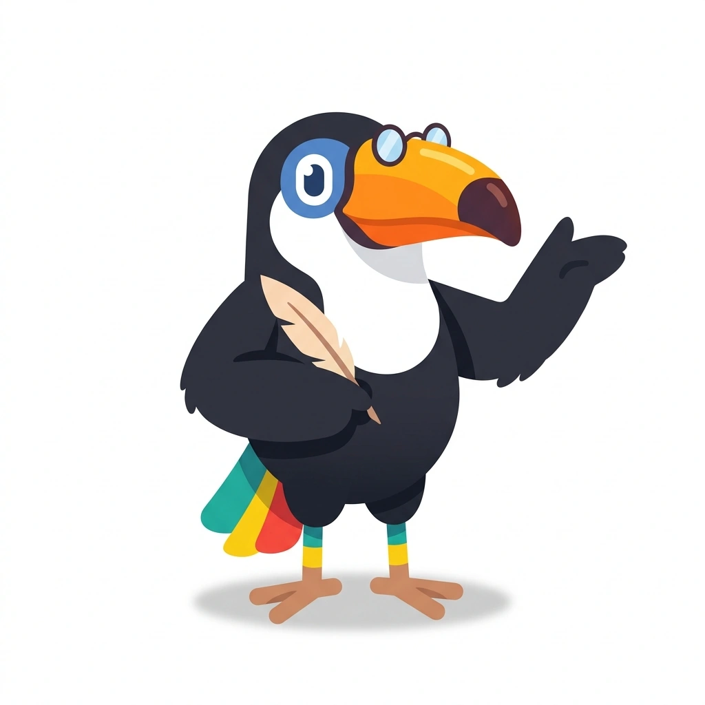 Tavi the Toucan, the guide who teaches the Inside the Talmud course