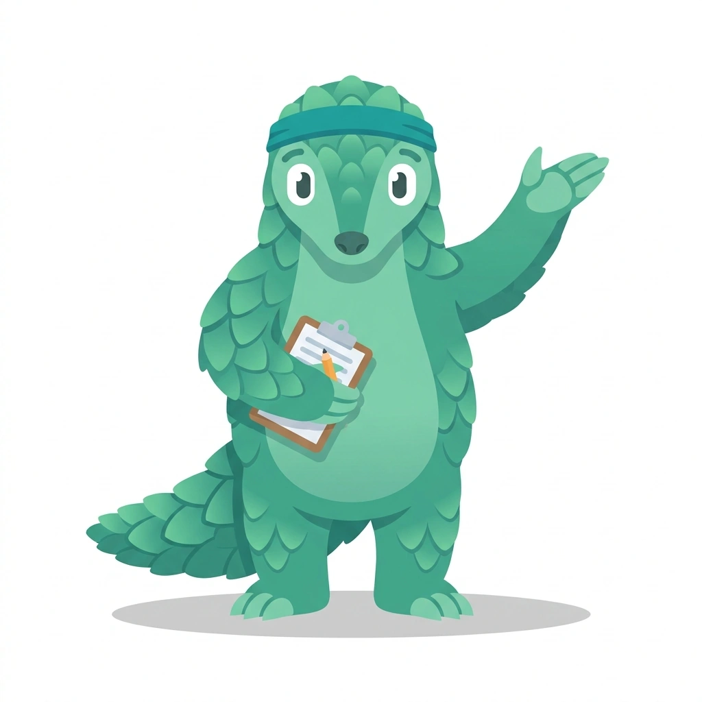 Pip the Pangolin, the guide who teaches the Working with Your Hormones course