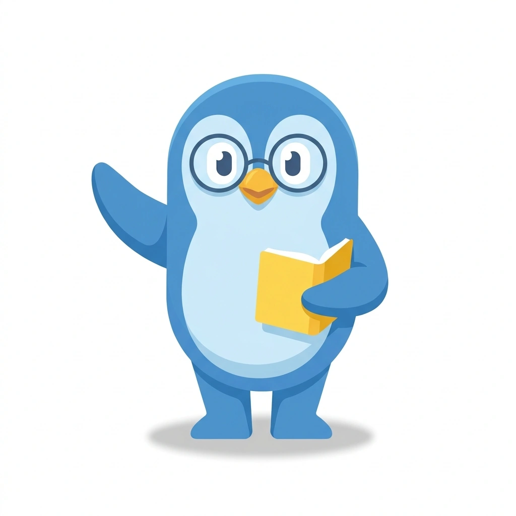 Pip the Penguin, the guide who teaches the Why We Do What We Do course