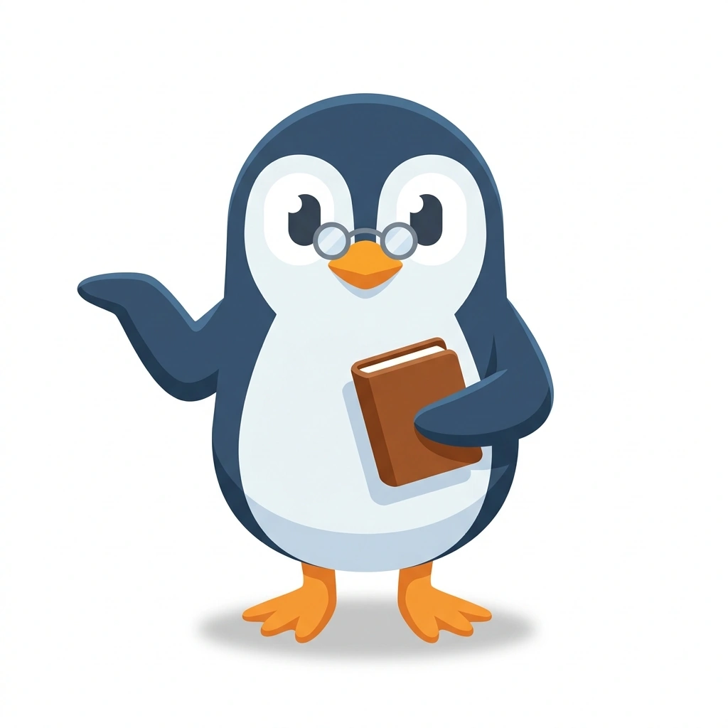 Pip the Pensive Penguin, the guide who teaches the Psychotherapy: Inside the Clinical Room course