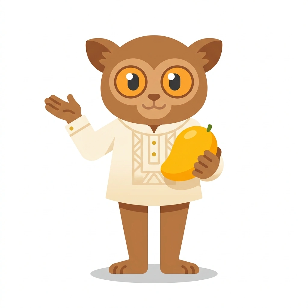 Tami the Tarsier, the guide who teaches the Conversational Filipino course