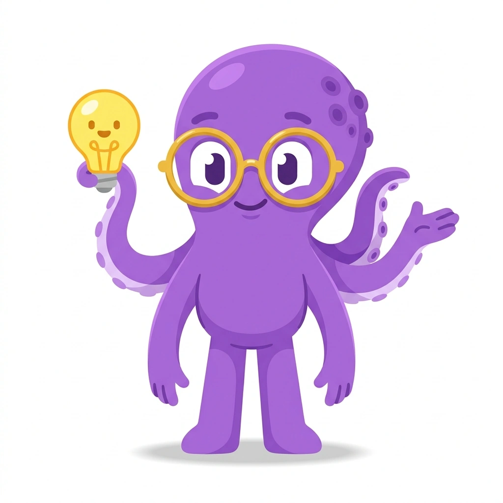 Inky the Octopus, the guide who teaches the Finding Ideas When You Have None course