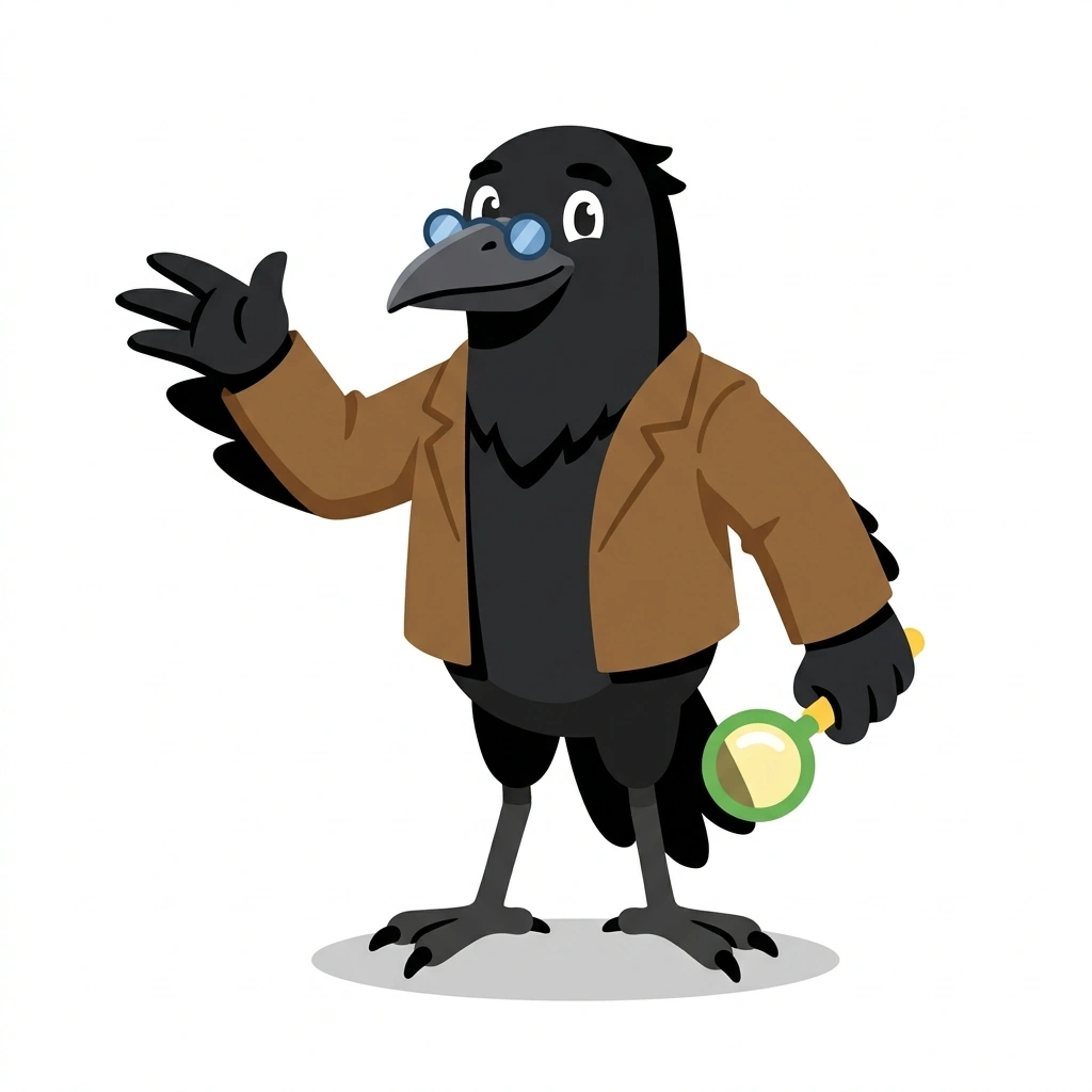 Rocky the Raven, the guide who teaches the Geology: How the Earth Is Made course