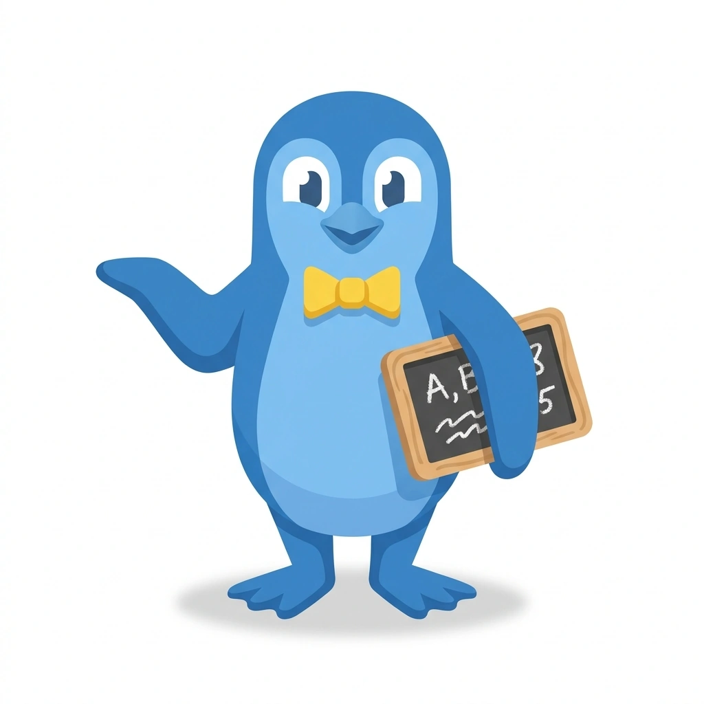 Pascal the Penguin, the guide who teaches the Mental Math for Everyday Life course