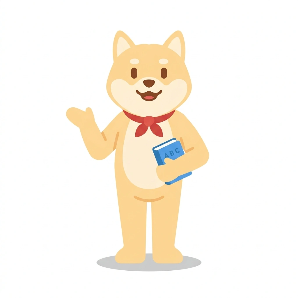 Suki the Shiba, the guide who teaches the Everyday Spoken Japanese course